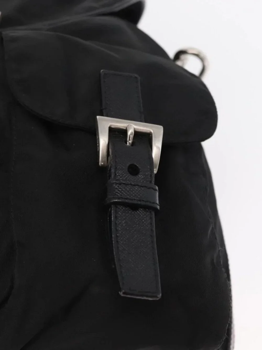 PRADA Shoulder Bag Nylon Black Silver